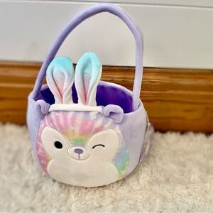 Squishmallows Babette Tie Dye Easter Basket Purple NWT
